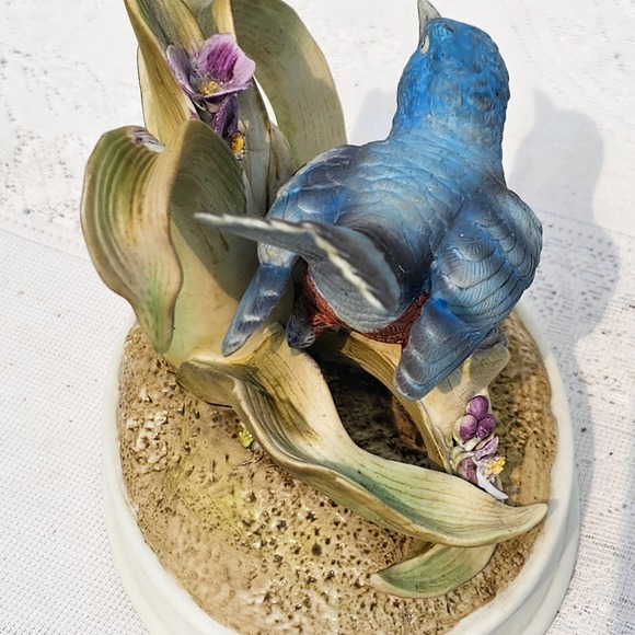 VINTAGE ANDREA BY SADEK PORCELAIN‎ BISQUE BLUE BIRD - Picture 5 of 8